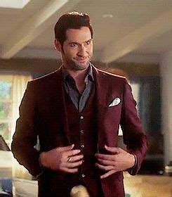 lucifer burgundy suit.